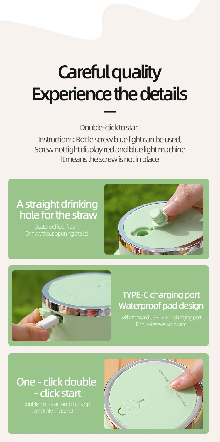 Portable Electric juicer cup -800ml capacity with 10 stainless steel blades - Image 20