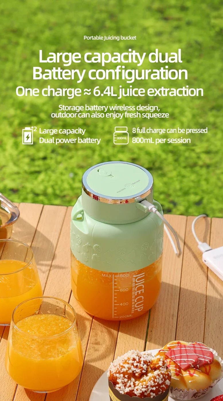 Portable Electric juicer cup -800ml capacity with 10 stainless steel blades - Image 26