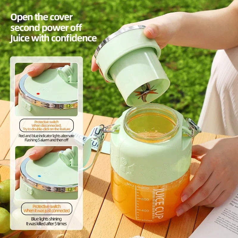 Portable Electric juicer cup -800ml capacity with 10 stainless steel blades - Image 5