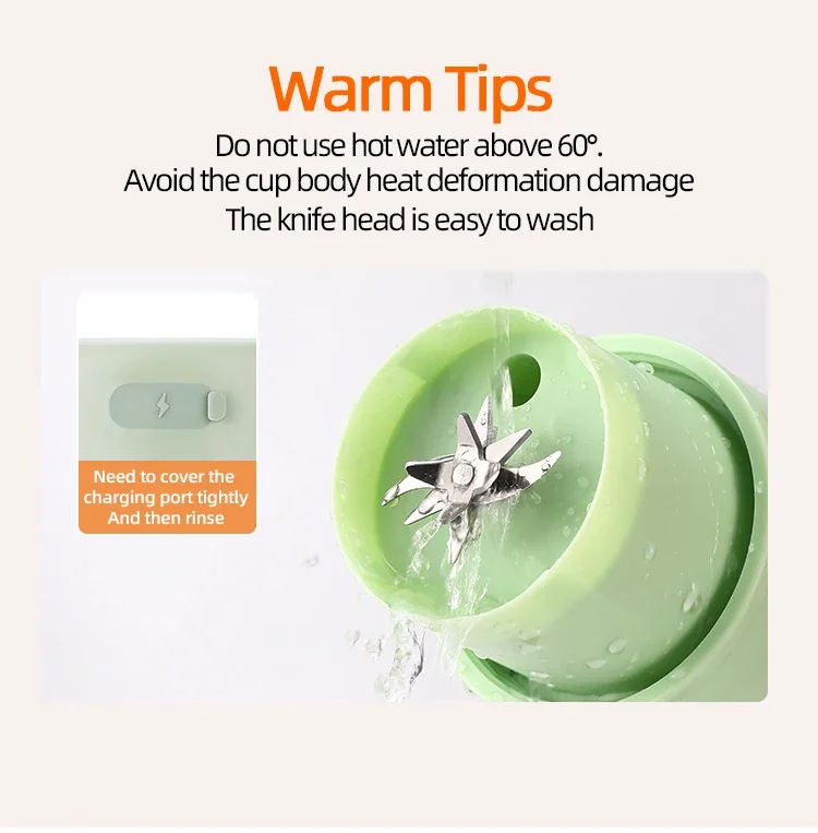 Portable Electric juicer cup -800ml capacity with 10 stainless steel blades - Image 21