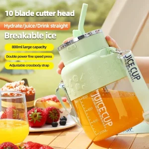 Portable Electric juicer cup -800ml capacity with 10 stainless steel blades