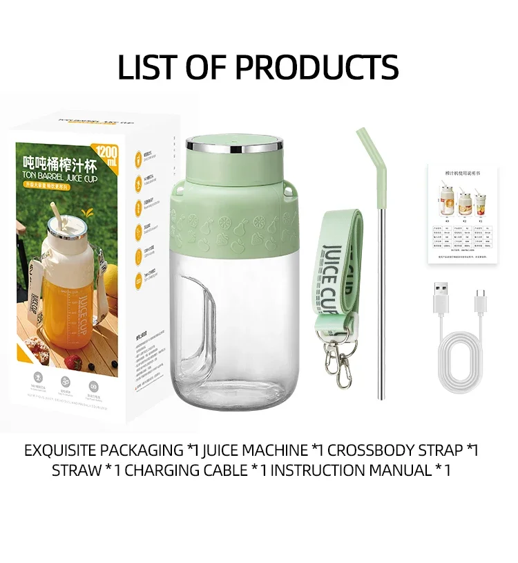 Portable Electric juicer cup -800ml capacity with 10 stainless steel blades - Image 23